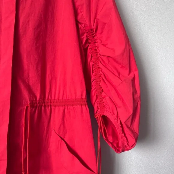 Josie Natori Red Lightweight Drawstring Utility Jacket - Picture 4 of 10